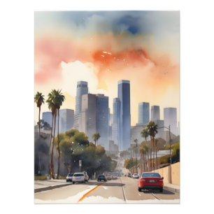 Impression Photo L'aquarelle de Los Angeles