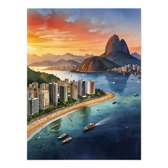 Impression Photo L'aquarelle de Rio de Janeiro (Devant)