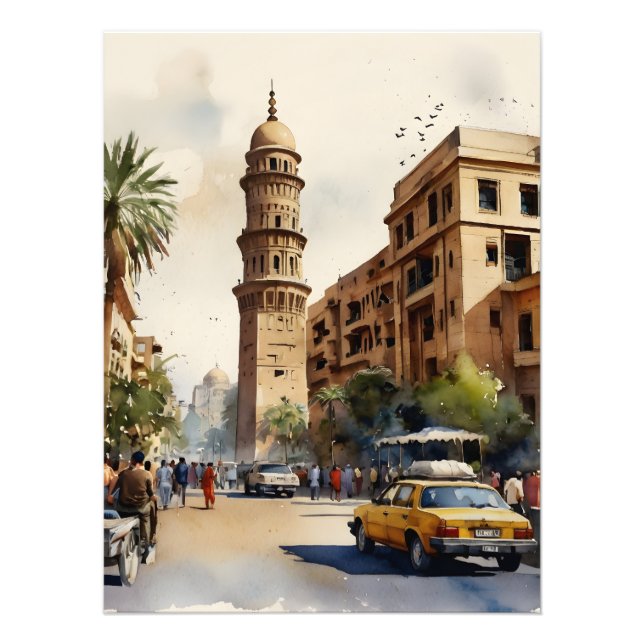 Impression Photo L'aquarelle du Caire (Devant)