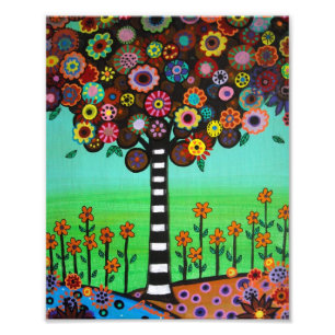 Impression Photo L'arbre de la vie mexicain fleurit la peinture