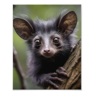 Impression Photo Large Eyed Aye Aye Dans Un Arbre,