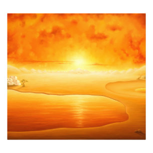 Impression Photo "L'Arrivée" surréaliste coucher de soleil peinture