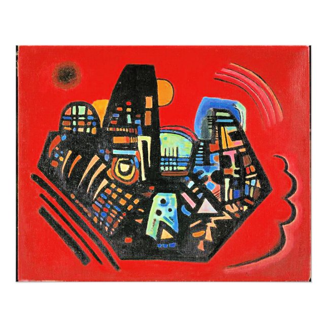 Impression Photo L'art abstrait de Kandinsky, Noir-Rouge, (Devant)