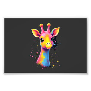 Impression Photo L'art animalier africain La girafe colorée pour dr