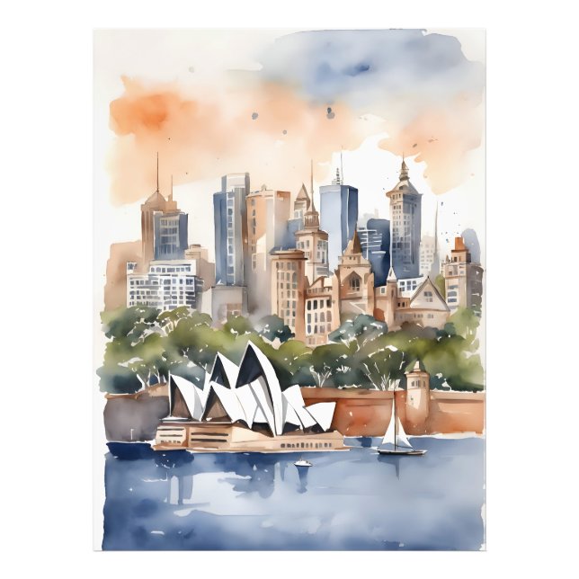 Impression Photo L'art aquarelle de Sydney (Devant)