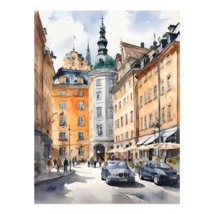 Impression Photo L'art de l'aquarelle de Stockholm