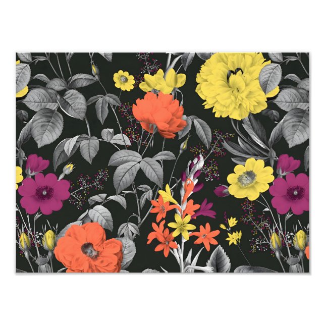 Impression Photo L'art floral Vintage vibre (Devant)