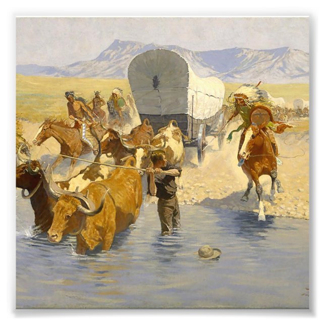 Impression Photo L'art occidental de Frederic Remington « Les Émigr (Devant)