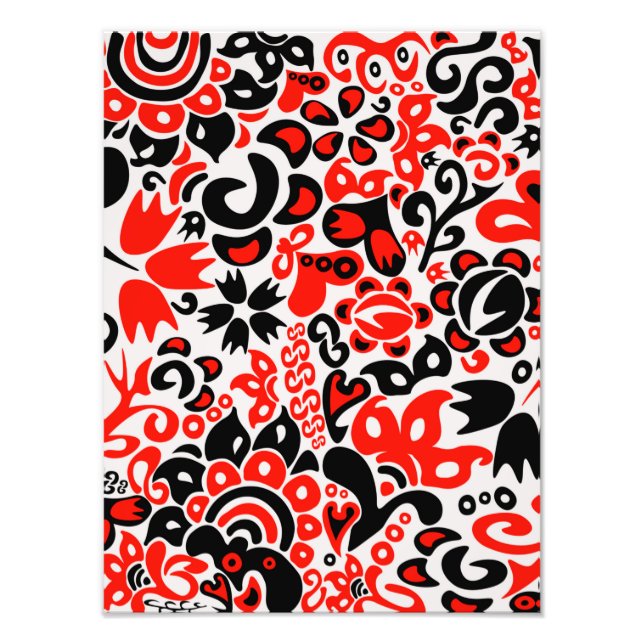 Impression Photo L'art populaire ukrainien motif floral abstact (Devant)