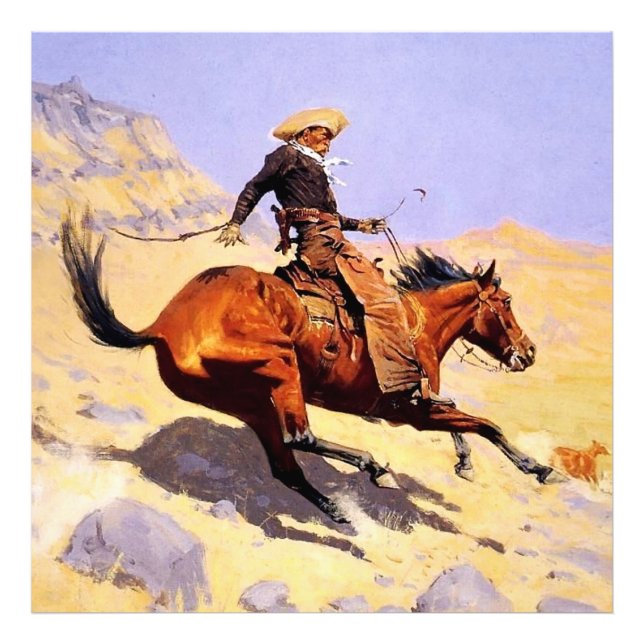 Impression Photo L'art western cow-boy par Frederic Remington (Devant)