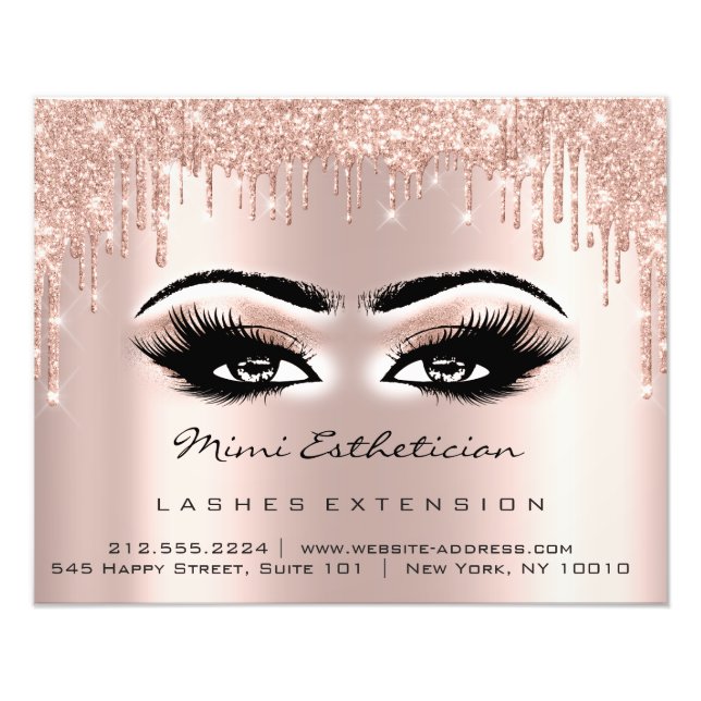 Impression Photo Lashes Extension Studio Maquillage Brows Rose Driv (Devant)