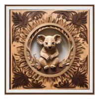 L'Australien Koala Bear Wood Carving,
