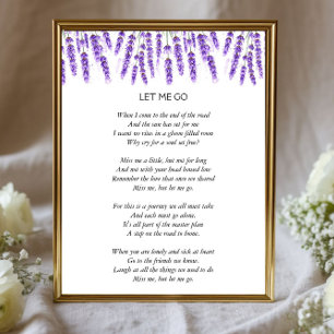 Impression Photo Lavender Funeral Celebration of Life Poem Sign
