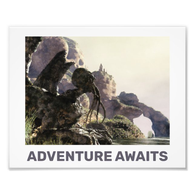 Impression Photo L'aventure attend. Paysage fantastique (Devant)