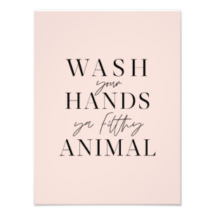 Impression Photo Lavez-vous les mains, saleté animal