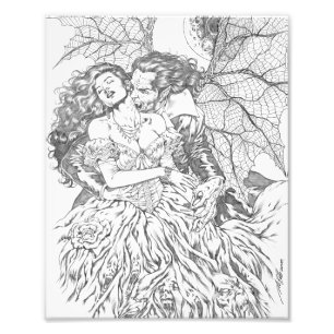Impression Photo Le baiser du vampire par Al Rio - art de vampire