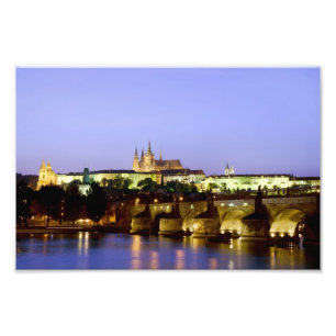 Impression Photo Le château de Prague et le pont de Charles au