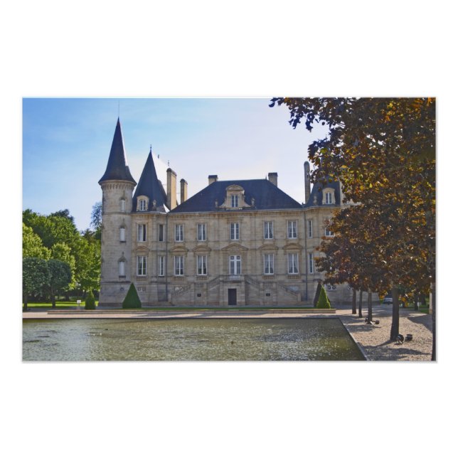Impression Photo Le Château Pichon Longueville Baron et l'étang (Devant)