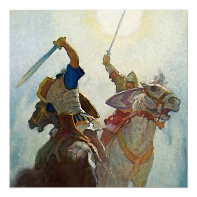 Impression Photo « Le combat à l'épée fut féroce » par NC Wyeth (Devant)
