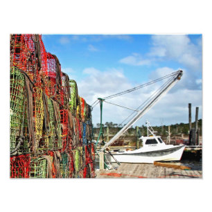 Impression Photo Le crabe emprisonne empilé et prépare