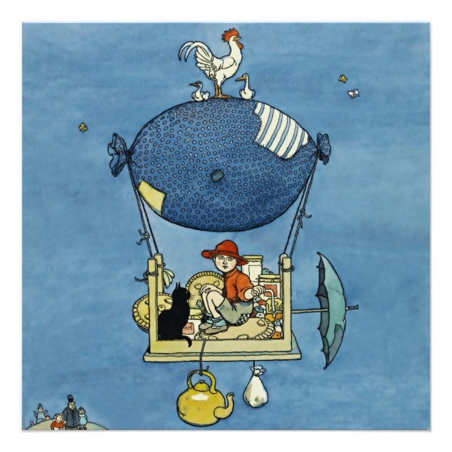 Impression Photo « Le dirigeable » par W Heath Robinson (Devant)