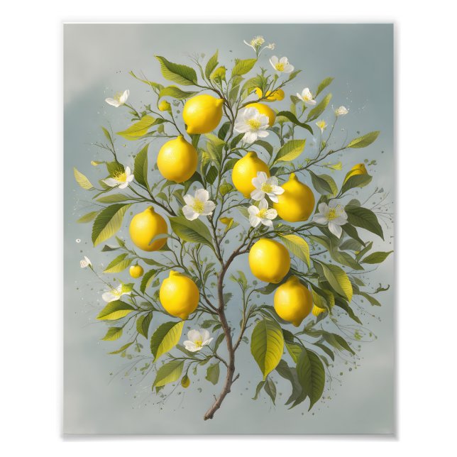 Impression Photo Le don du printemps : la floraison du citronnier (Devant)
