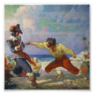 Impression Photo "Le Duel sur la plage" par NC Wyeth