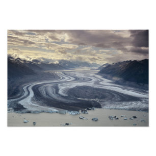 Impression Photo Le glacier Lowell se jette dans la rivière Alsek d