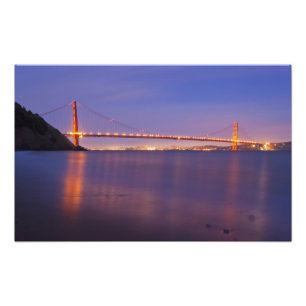 Impression Photo Le Golden Gate Bridge au crépuscule depuis Kirby C
