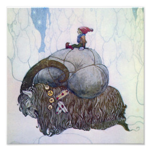 Impression Photo "Le Julbock" Chèvre de Noël de John Bauer