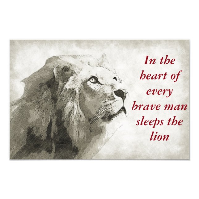 Impression Photo Le Lion dort au coeur de chaque homme courageux (Devant)
