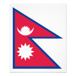 Impression Photo Le Népal - drapeau de Nepali