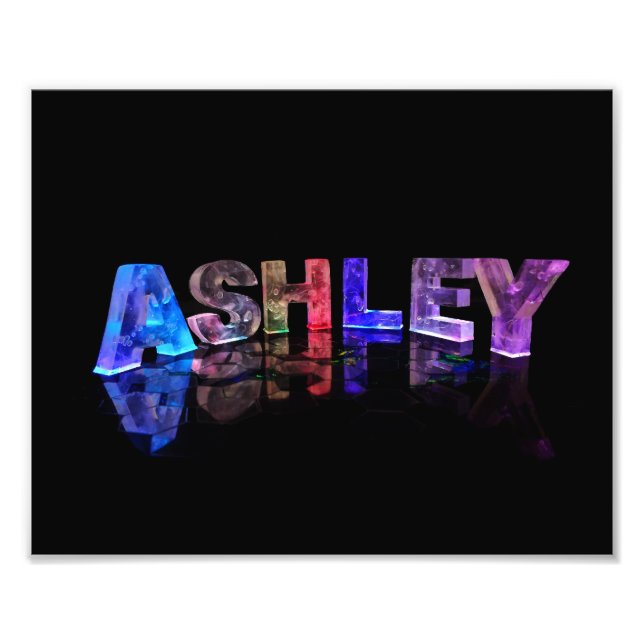 Impression Photo Le nom Ashley dans les lumières 3D (Devant)