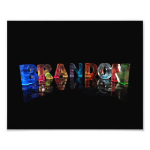 Impression Photo Le nom Brandon en lumières 3D