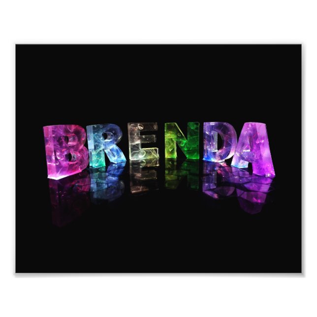 Impression Photo Le nom Brenda en lumières 3D (Devant)