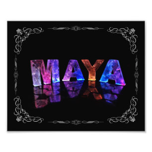 Impression Photo Le nom Maya en lumières 3D (photo)