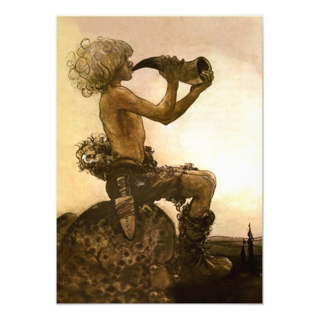 Impression Photo « Le Petit Berger » aquarelle de John Bauer (Devant)