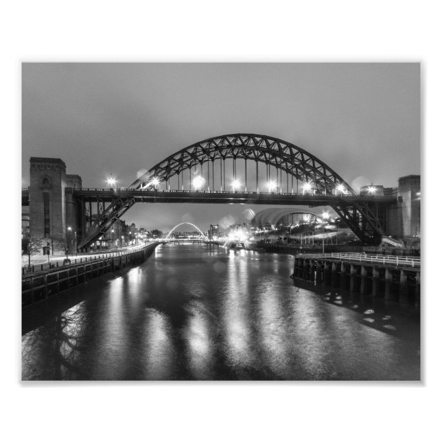 Impression Photo Le pont de Tyne la nuit (Devant)