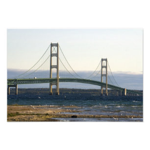Impression Photo Le pont Mackinac enjambant les détroits de 3