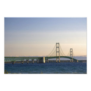 Impression Photo Le pont Mackinac enjambant les détroits de 3