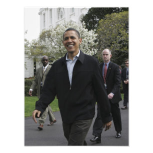 Impression Photo Le président Obama se rend sur le terrain de baske