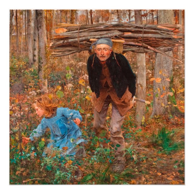 Impression Photo Le rassembleur de bois par Jules Bastien-Lepage (Devant)