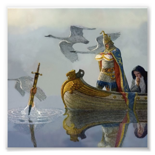 Impression Photo « Le roi Arthur prend l'épée » par NC Wyeth (Devant)