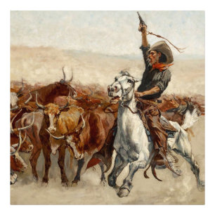 Impression Photo Le Roundup Western Art par Frederic Remington