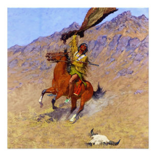 Impression Photo "Le signal" Art occidental par Frederic Remington