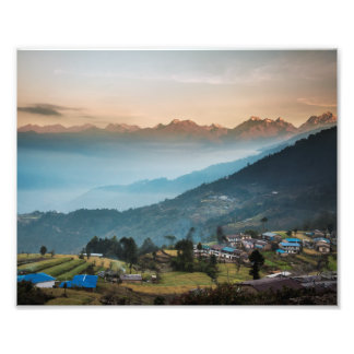 Impression Photo Le Sun Rising sur le village de Sermathang
