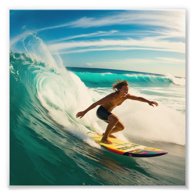 Impression Photo Le surf d'une mer américaine (Devant)