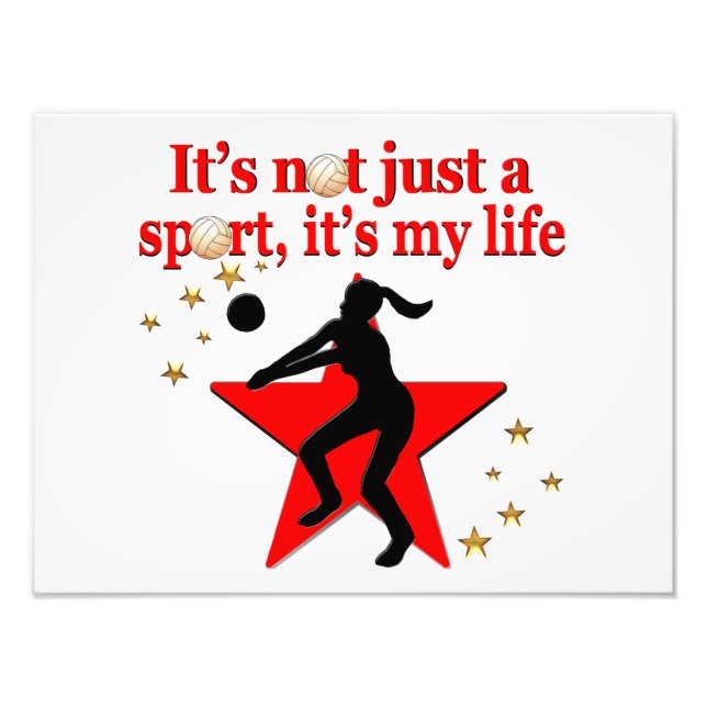 IMPRESSION PHOTO LE VOLLEYBALL ROUGE EST MON DESIGN DE VIE (Devant)