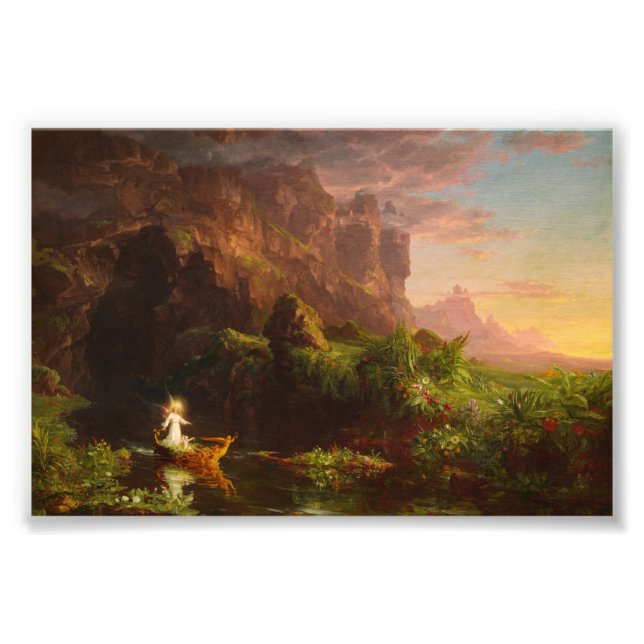 Impression Photo Le voyage de la vie, Enfance par Thomas Cole (Devant)