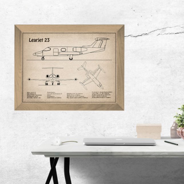 Impression Photo Learjet 23 - Plan de dessin du plan d'avion SD (Créateur téléchargé)